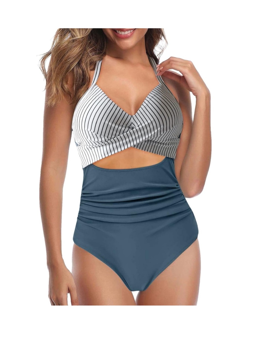 EOMENIE woman's One Piece Tummy Control High Waisted Cheeky Long Torso swimsuit